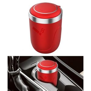 Flaconi Cendrier Voiture,Cendrier Voiture Anti Odeur,Cendrier Avec Couvercle,Cendrier Voiture Led,Cendrier en Acier Inoxydable,Cendrier de Voiture,Convient aux de Pièces Automobiles(Rot) (shenhua auto, neuf)