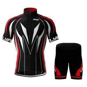 Vêtements Cyclisme Pro Homme Tenue Cycliste Manche Courte, Été Jerseys VTT et Cuissard à Bretelle avec 9D Coussin Gel Ensemble de Combinaisons, Cycling Route Respirant Séchage Rapide (TYP-4,M) (GWHUK, neuf)
