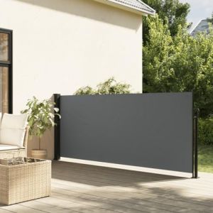 Festnight Auvent latéral rétractable 140x600 cm Store Brise Vue Jardin Retractable Store latéral Enroulable Brise Soleil Paravent Exterieur Opaque-Anthracite-140 x 600 cm (yeyetee, neuf)