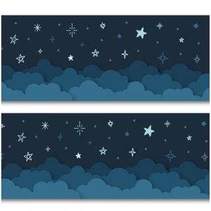Frise autocollante pour chambre d'enfant et bébé Y033 - 15 x 200 cm - Motif étoiles (Finest-Folia, neuf)