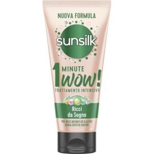 Sunsilk, Traitement intensif 1 minute Wow, masque cheveux bouclés, ligne de rêve, masque capillaire restructurant, avec huile de macadamia, élasticité et biotine, 6 pièces de 180 ml (CorpoeCapelli, neuf)