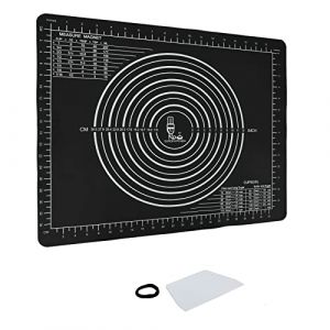 SUPER KITCHEN Tapis de Cuisson avec Grattoir &agrave; P&acirc;te, Tapis &agrave; P&acirc;tisserie en Silicone Antid&eacute;rapant, Tapis de P&acirc;te &agrave; Rouler, Fondant/Tapis de La Cro&ucirc;te &agrave; Tarte, Tapis de Epoxy (50&times;40cm, Noir) (Vnraykitchen, neuf)