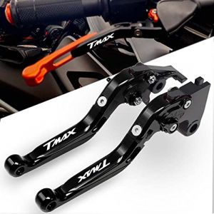 Pour T-MAX 500 T MAX 530 TMAX530 SX/DX TMAX 560 DX/ABS TMAX 560 MAX TECH TMAX 560 TECH MAX ABS Accessoires de moto Leviers d'embrayage de frein pliables extensibles réglables CNC (noir complet) (Aveko, neuf)