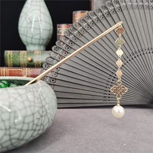 Épingles à cheveux, épingles à cheveux chinoises, épingle à cheveux, imitation perle, épingle à cheveux en métal, épingle à cheveux traditionnelle chinoise à longues franges, coiffure de mariage 2 (no (ZYHGDO, neuf)