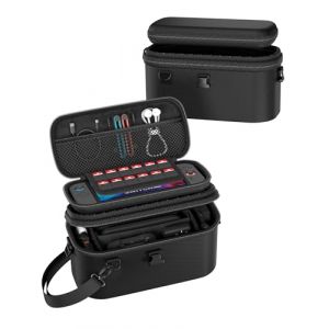 ProCase Housse Double Couche pour Nintendo Switch 2 2025 7.9", Grand Sac de Transport pour Console Switch 2 et ses Accessoires Complets, &Eacute;tui Rigide de Voyage, Design D&eacute;tachable avec Bandouli&egrave;re -Noir (Zibo Store, neuf)
