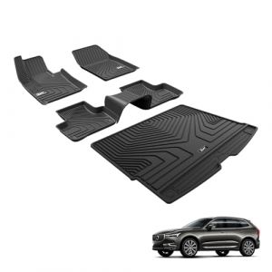 3W Tapis Coffre et Tapis Voiture pour Volvo XC60 2018-2025 2026 Kit 4, Facile à Nettoyer Tapis de Sol Toutes Saisons en Thorex™ Antidérapant Imperméable Tapis Coffre Voiture Compatibles avec Volvo (Sunshine-City, neuf)