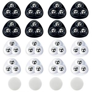 VEGCOO Lot de 16 Roulettes Pivotantes Auto Adhésives, 360 Degrés Mini Roulettes à Billes Autocollantes Avec 3 Billes En Acier pour Machine à Café, Poubelle, Appareils De Cuisine, Petits Meubles (LCE-Commerce UK, neuf)