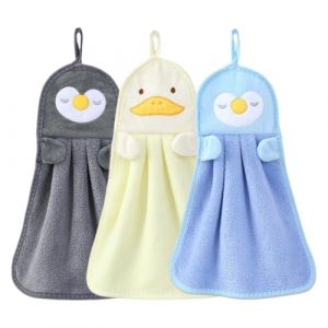 3 Pi&egrave;ces Ensemble de Serviettes Essuie Main Drap de Bain Petite Serviette Gant de Toilette Enfant Serviette de Toilette, Gant de Toilette Bebe, Lingette Lavable Bebe (Blanc/Jaune/Bleu) (LMINGMING, neuf)