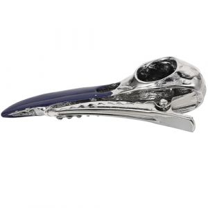 Healvian Pince &agrave; Cheveux T&ecirc;te de Mort Corbeau Gothique Halloween, Accessoire Squelette pour Femmes, Barrette Cosplay Punk, Clip Cheveux Original pour F&ecirc;te D&eacute;guisement, Accessoire Gothique (Le Sengyu, neuf)
