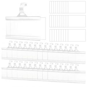 WYAN 30 Porte Etiquette en Plastique pour &Eacute;tag&egrave;re Porte-&eacute;tiquette Transparent Porte-&eacute;tiquette &agrave; clipser pour Bureau Magasin Supermarch&eacute; March&eacute; Centres Commerciaux-Comprend 30 &eacute;tiquettes vierges en PVC (Livst, neuf)