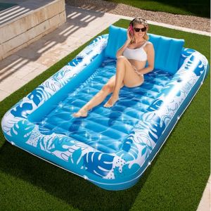 Sloosh 212x142cm Flotteur de Piscine Gonflable pour Bronzage, Flotteur de Piscine pour Adultes pour Bain de Soleil, Chaise Longue de Piscine Gonflable pour Bronzage, Flotteur pour Adultes (Joyin Direct, neuf)