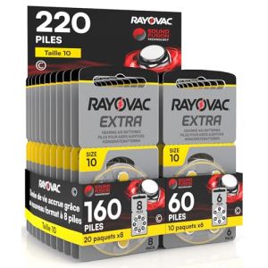 220 Piles pour appareils auditifs Rayovac Extra 10-20 blisters de 8 et 10 blisters de 6 Piles (Eurocali, neuf)