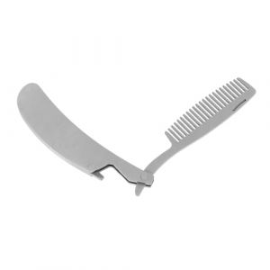 HAPINARY 1 Pc Peigne Pliant Moustache La Cire Peignes Coiffure Peigne Hommes Pressage Boucles Trousse Pliable Peigne Multifonctionnel Peigne De Réparation De Barbe Acier Inoxydable Silver (Gan Gardner, neuf)