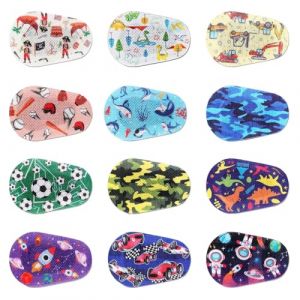 JEYORZY 12 Pièces Cache Oeil Enfant, Cache Oeil pour Lunettes, Eyepatch Réutilisable en Dessin Animé, Patchs Colorés, pour Enfants Filles Garçons Yeux Paresseux et Blocage de la Lumière (12 Styles) (Wacicy EU, neuf)