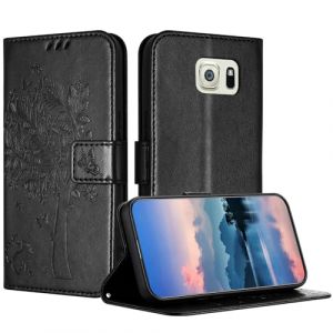 JayModCase Coque pour Samsung Galaxy S6 Edge Plus / S6 Edge+, Coque Portefeuille Housse Cuir avec Porte Cartes et béquille Fermeture magnétique Étui pour Samsung S6 Edge Plus - Noir (HXM STORE - EU, neuf)