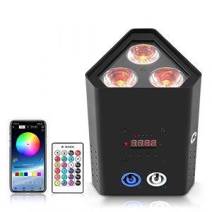 PUZILOZA 54W RGBWA+UV par led barre Lumière noire, rechargeable Batterie Sans fil jeux de lumières avec DMX/APP/2,4 GHz Outdoor lumière fête éclairage sur scène pour DJ Band Bar Mariage halloween noël (XUANHUANG-EU, neuf)