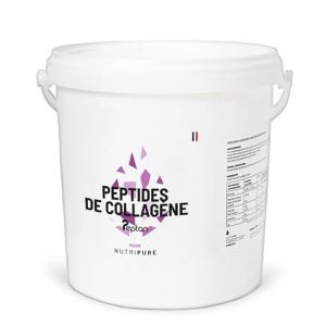 Nutripure Collagène | Peptides de Collagène Peptan | Acides Aminés, Types 1 | Protège Os et Articulations, Hydratation de la Peau | Goût Neutre | Seau de 4 kg | Made in France (NUTRIPURE, neuf)