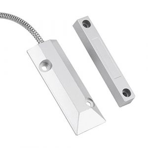 Zerodis D&eacute;tecteur de Capteur de Contact Magn&eacute;tique Alarme pour Porte Fen&ecirc;tre en M&eacute;tal Detecteur D'ouverture de Porte Syst&egrave;me D'alarme de S&eacute;curit&eacute; avec C&acirc;ble Kit de S&eacute;curit&eacute; de Garage Domestique (Aeuyweu, neuf)