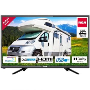 RCA iRB22H3C T&eacute;l&eacute;vision 22 Pouces (56 cm), Dolby Audio, Triple Tuner DVB-C/T2/S2, VGA, HDMI, USB, Sortie Audio num&eacute;rique, Mode h&ocirc;tel, 230V & 12V Adaptateur Voiture, Option pour caravanes, 2023 (AntteQ Group B.V., neuf)