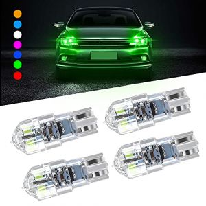 Sidaqi 4X T10 168 W5W LED d&ocirc;me de voiture Wedge Light 3030 SMD 8 LED D&eacute;codage du courant constant continu Lampe de lecture de voiture &agrave; LED &Eacute;clairage de la plaque d'immatriculation 12-24V-vert (Caiwanbing, neuf)