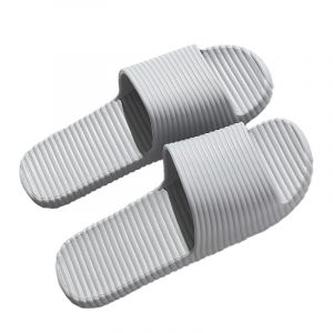 AioTio Chaussons pour Femme Homme Confortable de Bain Pantoufles de Douche Antid&eacute;rapant Tr&egrave;s L&eacute;ger Chaussons de plage d&eacute;contract&eacute;es(Gris,42/43EU) (APIKA EU, neuf)