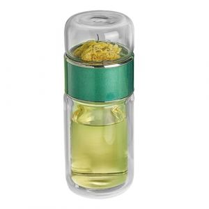 Tasse &agrave; th&eacute; avec passoire &agrave; th&eacute;, bouteille infuseur &agrave; th&eacute; en verre, bouteille infuseur &agrave; th&eacute; isol&eacute;e &agrave; double couche, bouteille de th&eacute; s&eacute;parant l'eau pour hommes, maison et voyage (kerans, neuf)