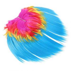 TOYANDONA Perruque De Fête Punk à Crête De Coq Accessoire De Cosplay Amusant Pour Homme Et Femme Perruque De Déguisement Colorée Pour Carnaval Et Soirées à Thème (Qaidam, neuf)