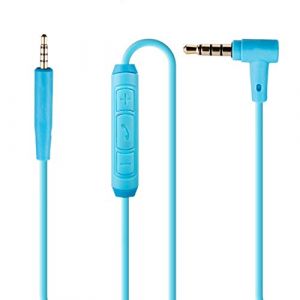 Câble audio de rechange pour casque Bose QC25, QC35, QuietComfort 25, QuietComfort 35, On-Ear 2, OE2, OE2i - Micro / télécommande - Bleu (MARACA, neuf)