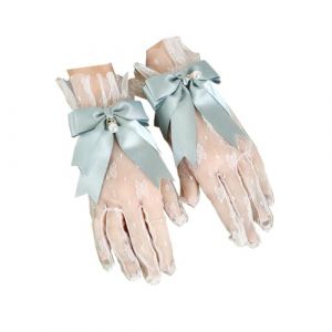 Lolita Coiffe, Bandeau Lolita, Bandeau for femmes Lolita large bandeau en dentelle oreilles d'ours bandeau accessoires de cheveux avec bandeau de cheveux arc(Green Gloves) (Morty Bazaar, neuf)