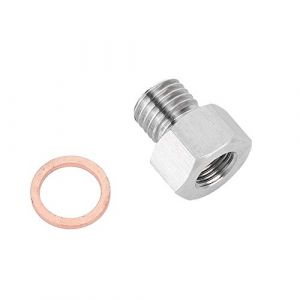 Adaptateur M12 1/8 en Alliage d'Aluminium - Raccord NPT 1/8" Femelle, Joint M&eacute;trique M12X1.5, Accessoire M&acirc;le (efancya, neuf)