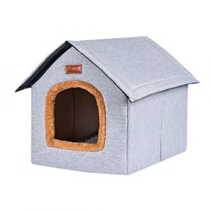 Maison pour Chat, Niche pour Chien Extérieur, Niches À Chat Extérieur Et Maisons pour Chats/ Petits Chiens, Maison D'extérieur Pliable Résistant Aux Intempéries Abri pour Animaux Domestiques (FYBlossom, neuf)