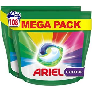 Ariel All-in-1 Pods Lessive Capsules, 108 Lavages (2 x 54 Pods), Couleur, Efficace même à Froid, Protection des Couleurs (IwonaTEC, neuf)