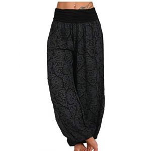 Sarouel pour Femme, Sarouel Bohème Baggy pour Femme - Boho Summer Hippy Print Palazzo Trouser (babao, neuf)
