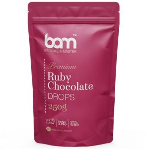 BAM Premium Ruby Chocolate Drops, Callets, Chips for Melting, Home and Pro Baking, 250 grammes (BAM - become a master, neuf)