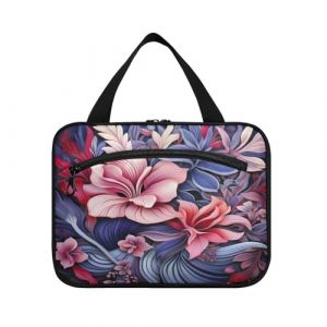 Linnyio Violet Rose Floral Trousse de Toilette de Voyage Suspendue Maquillage,Grande Capacité Pliable Rangement Sacs de Lavage pour Femmes Filles (Linnyio, neuf)