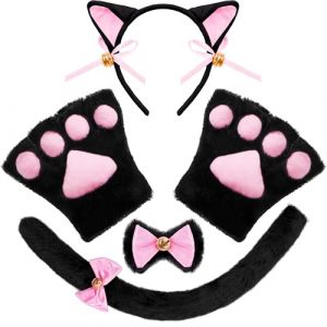 Spooktacular Creations D&eacute;guisement de Chat Ensemble 5 Pi&egrave;ces Accessoires de Costume de Chat Chaton pour Adulte et Enfant Cosplay Halloween (Joyin Direct, neuf)