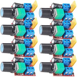 Youmile 8 pcs DC Moteur PWM Contrôleur de Vitesse 5A 90W DC 3V 6V 12V 24V 35V Peed Commutateur de Contrôle Mini LED Gradateur Avec Fusible Réarmable Commutateur Indicateur LED (YoumileDirect, neuf)