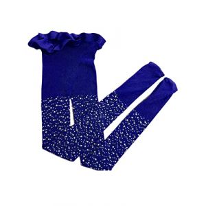 YILEEGOO Collants fins en résille scintillante avec strass pour petites filles, bleu marine, 2-7 ans (jijikewei, neuf)