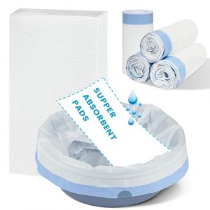 ACWOO Sac Hygi&eacute;nique Pour Chaise Perc&eacute;e, 100Pcs 53 * 40cm Doublures De Chaise Perc&eacute;e De Chevet Avec 100Pcs Coussinets Absorbants Jetables Pour Chaise Perc&eacute;e, Chaise Perc&eacute;e Super Absorbants (AOGOE-EU, neuf)