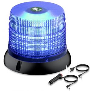 EYPINS Gyrophare LED Sans Fil 72 LEDs Bleu - Rotatif Stroboscopique avec T&eacute;l&eacute;commande RF, Batterie Li-ion 4000mAh (8h Autonomie), Double Charge USB pour Voiture Camion Tracteur - Certifi&eacute; E57 (eYpins-FR, neuf)