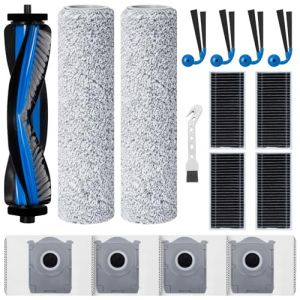 Kit d'accessoires pour Ecovacs Deebot X9 Pro Omni/X11 Pro Omni aspirateur robot, 1 brosse &agrave; rouleau, 2 rouleaux &agrave; duvet, 4 filtres, 4 sacs &agrave; poussi&egrave;re, 4 brosses lat&eacute;rales de rechange pour balayeuse (Fixbetter, neuf)