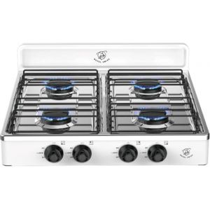 Royal Swiss&reg; R&eacute;chaud &agrave; Gaz 4 Feux LPG &ndash; Cuisini&egrave;re Gaz Portable 2,2 kW, Br&ucirc;leurs Aluminium, Stable & S&eacute;curis&eacute;e, Camping, Jardin, Food Truck, Maison (RoyalSwiss, neuf)