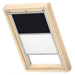 VELUX Original Store Duo Occultant et Tamisant, Cadre Argenté, U04, U34, Noir (store-fenetredetoit, neuf)