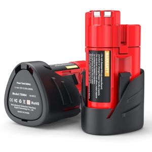 HTongD Batterie Rechange pour Milwaukee 12v: 3.0 Ah Li-ION pour Milwaukee M12 – Compatible M12B 48-11-2411 48-11-2420 48-11-2401 (2 pièces) (HTongD, neuf)