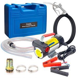 YaoFaFa 12V 175W Pompe Transfert Diesel 45L/min Pompe d'aspiration de Carburant avec Gicleurs & Tuyaux,Pompe Transfert Carburant Électrique Pompe Gasoil Avec Boîte de Rangement (EU-AOFAFA, neuf)