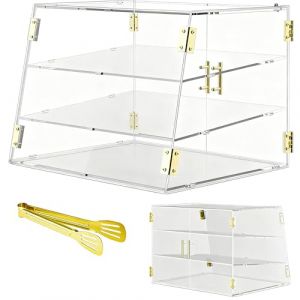 Cityjoy Vitrine de boulangerie commerciale &agrave; 3 compartiments avec porte automatique &eacute;lastique, 20,9 x 17 x 17 pouces Pr&eacute;sentoir alimentaire pour beignets, g&acirc;teaux, bagels, biscuits (Cityjoy-Fr, neuf)