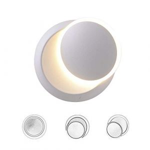 Appliques Murales Interieur Blanc Lampe Murale LED 5W Moderne Applique Murale Blanc Chaud Créatif Eclipse 2 en 1 Fer Applique Murale Lampe Led (Blanc) (WanLianInc, neuf)