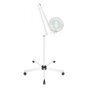 KAPIPALA Lampe loupe LED 8 dioptries - Lampadaire avec 5 bases rotatives et bras - 120 LED 24 W - Lampe loupe pour esthéticiennes, stickers, dentistes, techniciens des ongles (GONHUIEN, neuf)