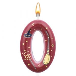 Bougie d'Anniversaire Magique Magicien, Bougie Anniversaire Num&eacute;ro D&eacute;coration de G&acirc;teau Fournitures de F&ecirc;te Magicien Magique pour Gar&ccedil;ons Filles Cadeaux F&ecirc;te (0) (moncion, neuf)