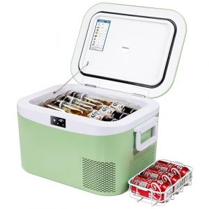 BINGI Glaci&egrave;re &agrave; compresseur, r&eacute;frig&eacute;rateur de voiture portable de 12,8 litres, 12/24 V CC et 230 V AC, mini r&eacute;frig&eacute;rateur pour voiture, camion, camping, camping-car et maison (Bingi Car Refrigerator, neuf)